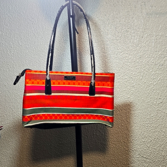 kate spade Handbags - Kate Spade Silk Rainbow Stripe Purse Bag Retro Y2K.